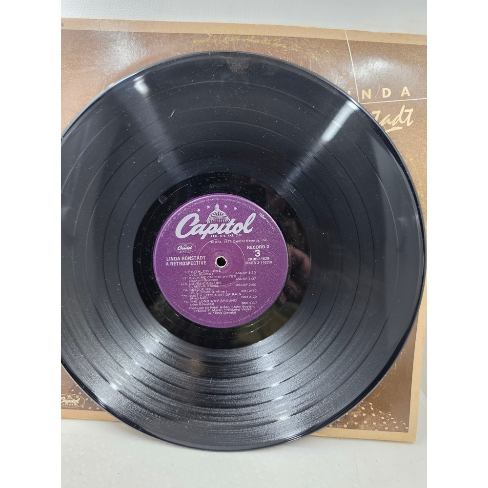 Linda Ronstadt A Retrospective Vinyl LP 2-Record Set Capitol SKBB-11629 1977 VG - Picture 4 of 10